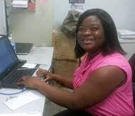 Volunteer on a computer