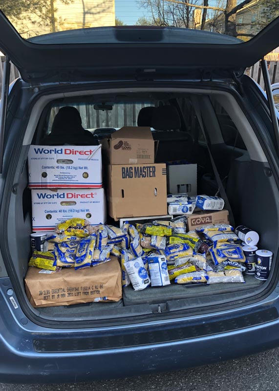 Van full of donations