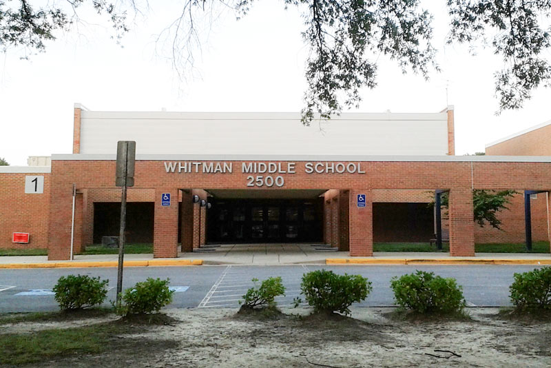 Walt Whitman Middle School front entrance